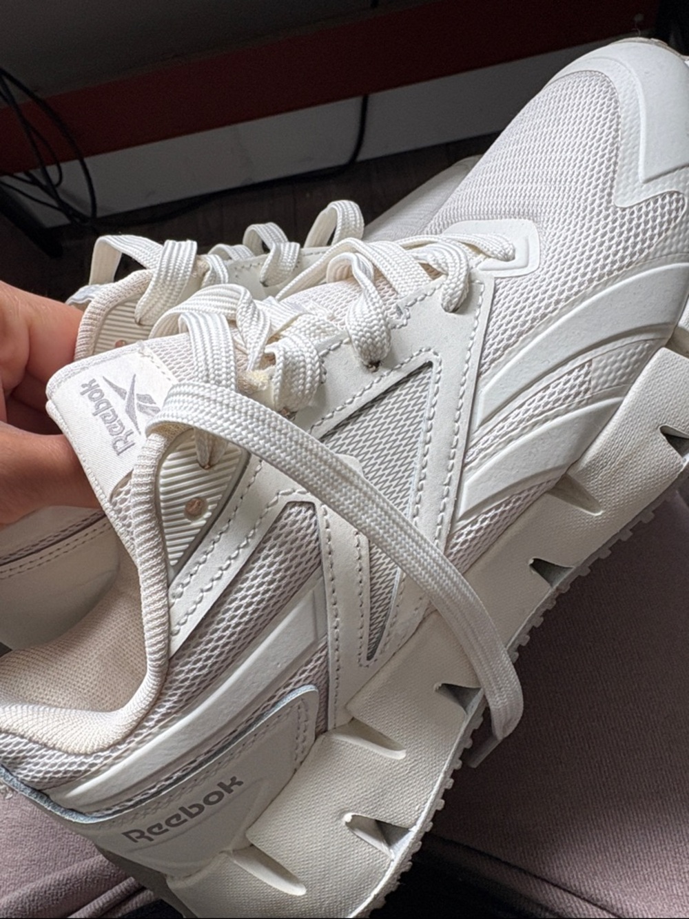 Reebok White Low-Top Mesh Sneakers